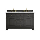 James Martin Brookfield 60" Double Bathroom Vanity, Black Onyx