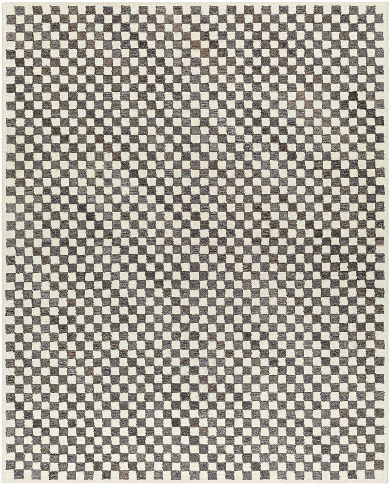 Halen Taupe Checkered Area Rug