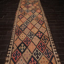5'2" x 12'9" Vintage Hand Woven Southwestern Kilim 100% Wool Area Rug Brown