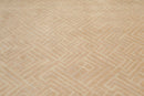 6' x 9' Hand Knotted Geometric Pattern 100% Wool Area rug Tan