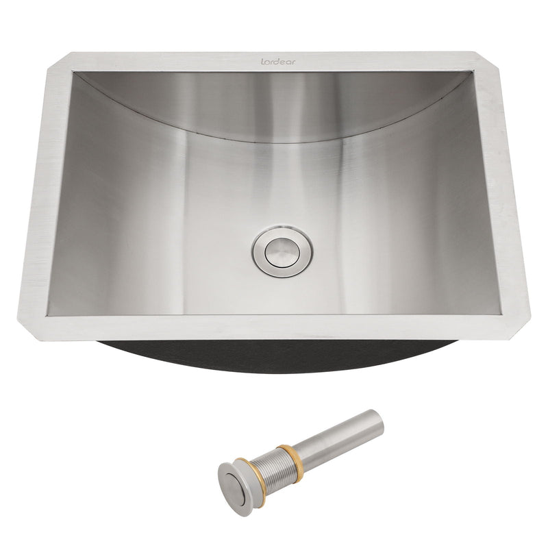 Undermount Bathroom Sink With Pop Up Drain, Brushed Nickel