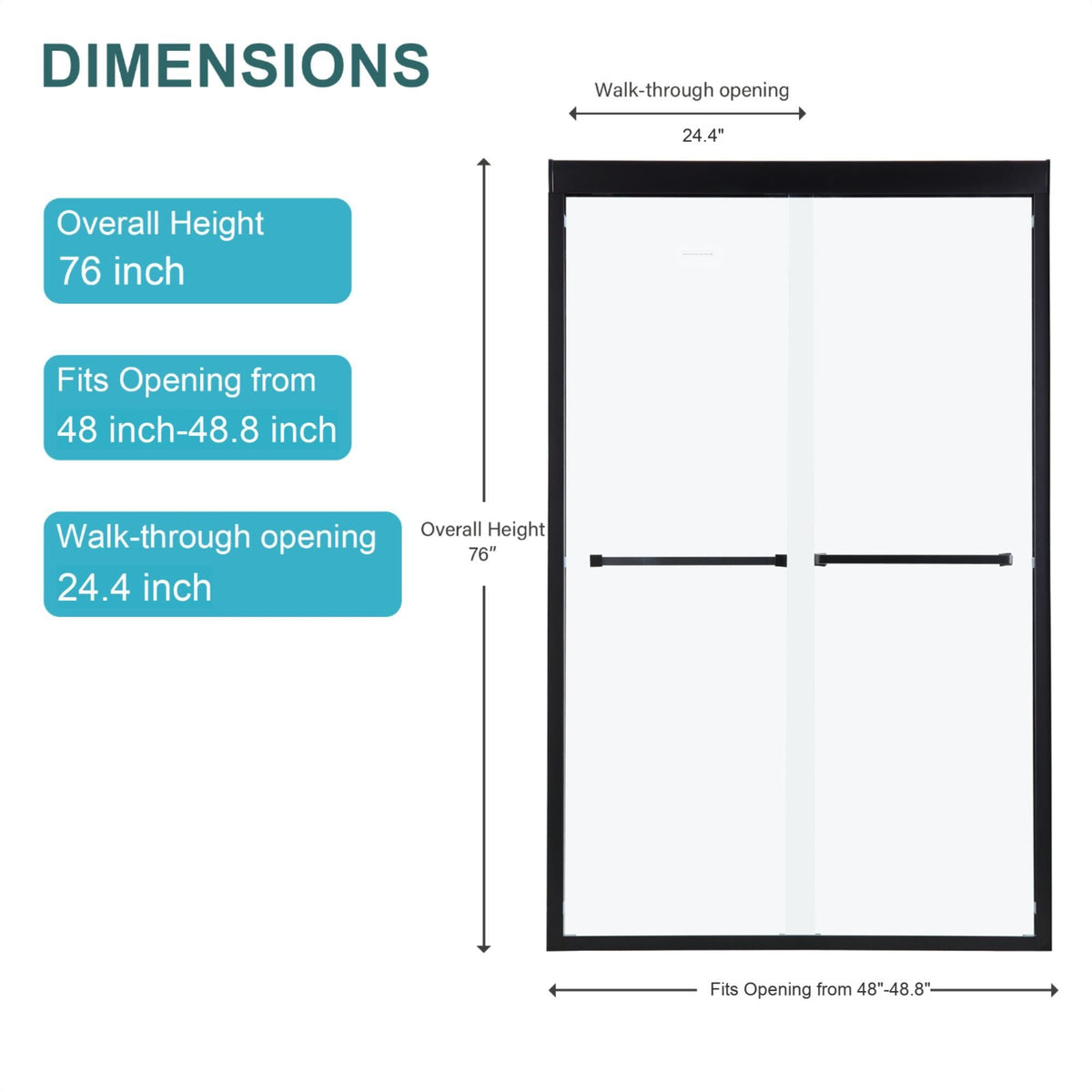 Modern Double Sliding Shower Enclosure, Tempered Glass, photo 11 of 12