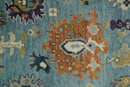 Oushak Hand Knotted Blue and Ivory Traditional Wool Multi Size wool Area Rug