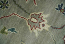 Oushak 9x12 Hand Knotted Olive and Charcoal Traditional Wool Rug by The Rug Decor
