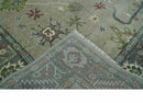 Oushak 9x12 Hand Knotted Olive and Charcoal Traditional Wool Rug by The Rug Decor