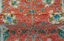 Oushak Design Red And Green 2.6x8 Hand knotted Wool Rug