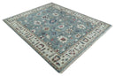 Wool Area Rug Gray Beige Ivory - Hand Knotted Traditional Oushak by The Rug Decor