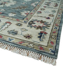 Wool Area Rug Gray Beige Ivory - Hand Knotted Traditional Oushak by The Rug Decor