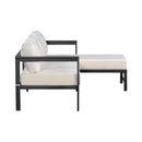 Alora Outdoor 3-Person L-Shaped Patio Sofa With Iron Frame And Thick Cushions [No Coffee Table] (SAK70213) by SAKSBY WHOLESALE