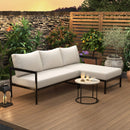 Alora Outdoor 3-Person L-Shaped Patio Sofa With Iron Frame And Thick Cushions [No Coffee Table] (SAK70213) by SAKSBY WHOLESALE