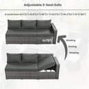 Alora Outdoor 6-Piece All-Weather PE Rattan Sofa Set With Adjustable Seat, Storage Box, Removable Covers, And Tempered Glass Table Top (SAK37221)