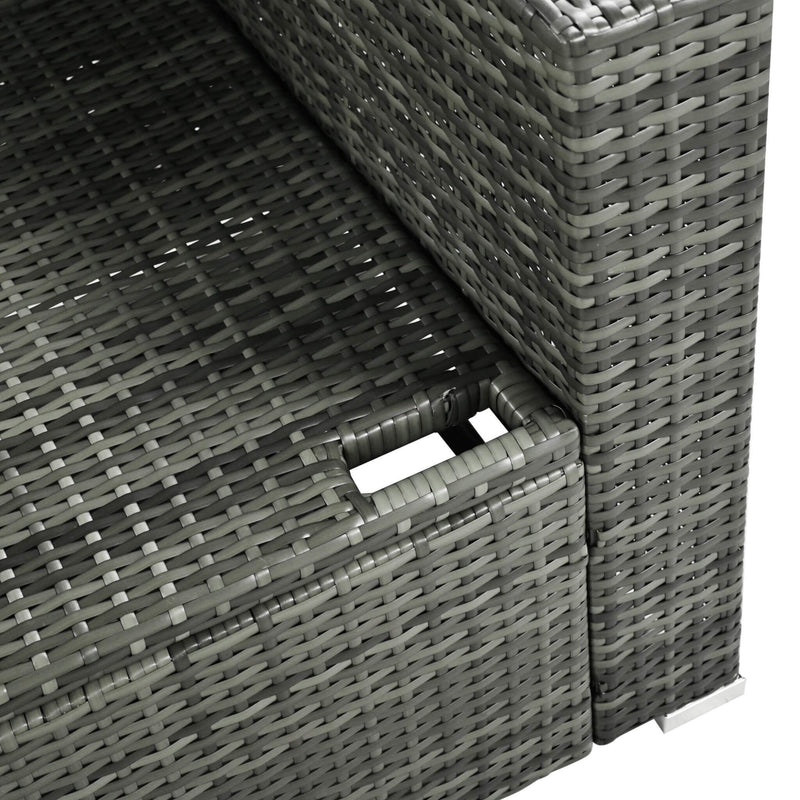 Alora Outdoor 6-Piece All-Weather PE Rattan Sofa Set With Adjustable Seat, Storage Box, Removable Covers, And Tempered Glass Table Top (SAK37221)