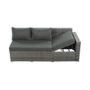 Alora Outdoor 6-Piece All-Weather PE Rattan Sofa Set With Adjustable Seat, Storage Box, Removable Covers, And Tempered Glass Table Top (SAK37221)