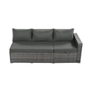 Alora Outdoor 6-Piece All-Weather PE Rattan Sofa Set With Adjustable Seat, Storage Box, Removable Covers, And Tempered Glass Table Top (SAK37221)