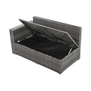 Alora Outdoor 6-Piece All-Weather PE Rattan Sofa Set With Adjustable Seat, Storage Box, Removable Covers, And Tempered Glass Table Top (SAK37221)