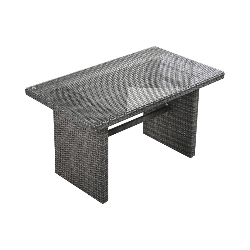 Alora Outdoor 6-Piece All-Weather PE Rattan Sofa Set With Adjustable Seat, Storage Box, Removable Covers, And Tempered Glass Table Top (SAK37221)