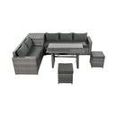 Alora Outdoor 6-Piece All-Weather PE Rattan Sofa Set With Adjustable Seat, Storage Box, Removable Covers, And Tempered Glass Table Top (SAK37221)