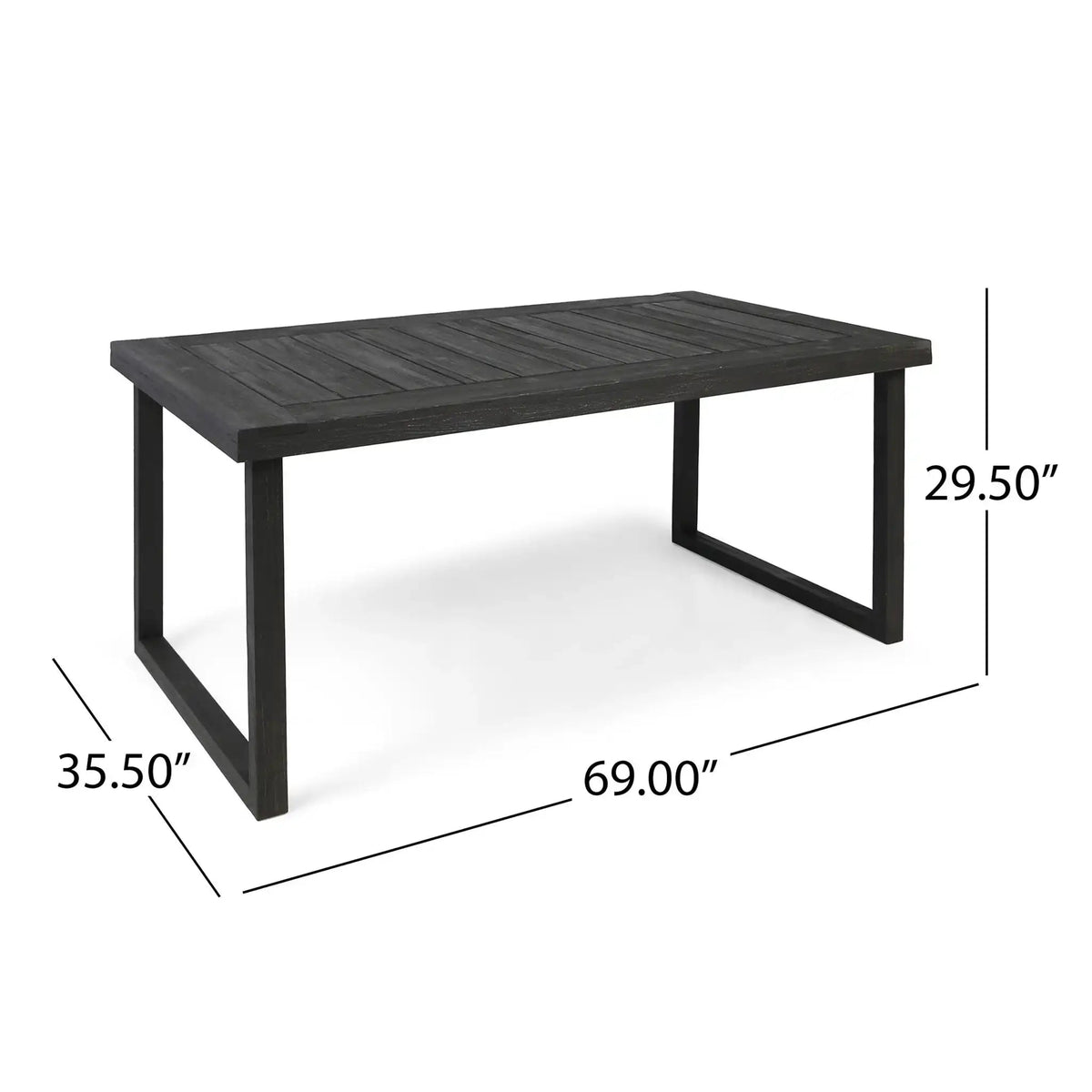 Outdoor Acacia Wood Dining Table, Sandblast Finish, photo 5 of 8