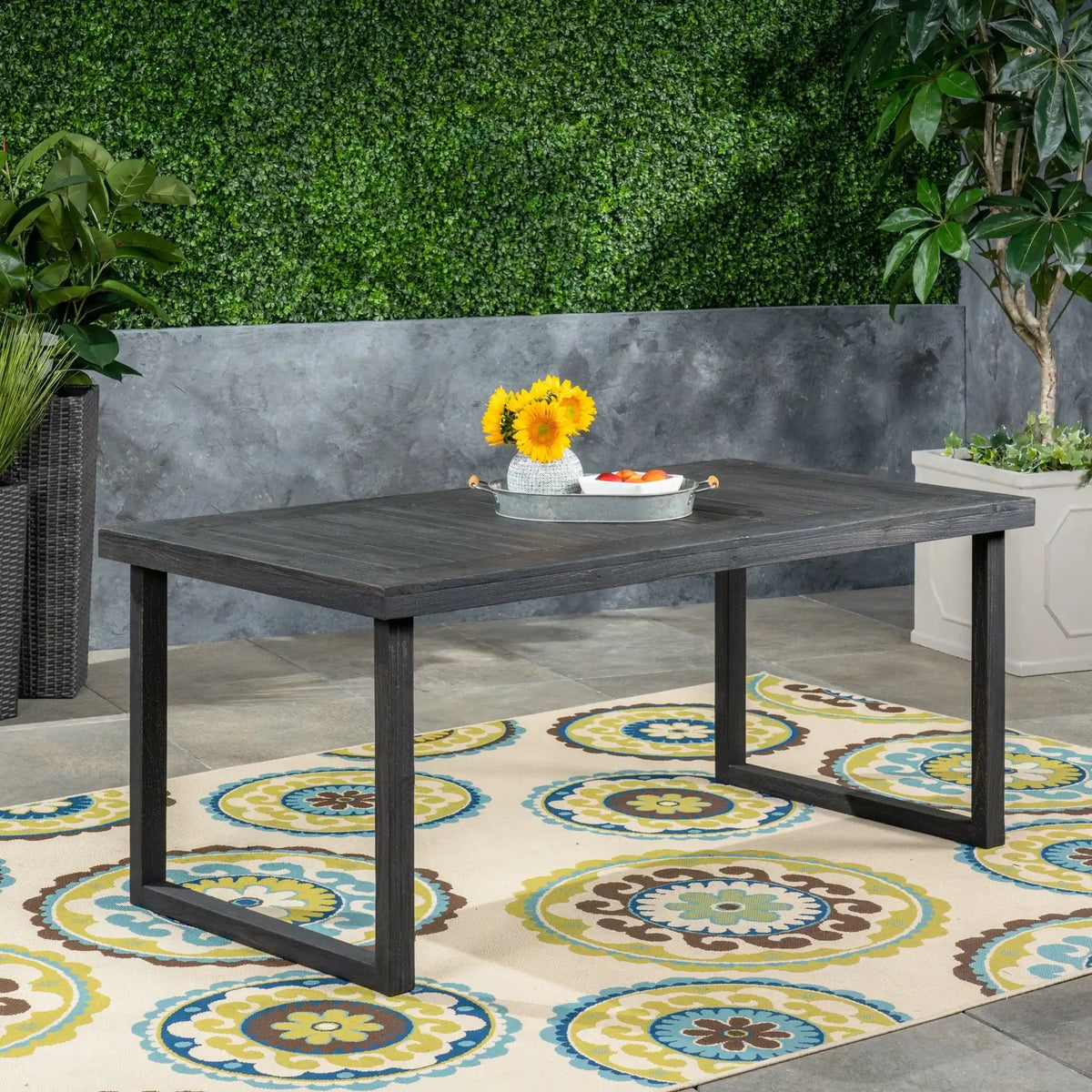 Outdoor Acacia Wood Dining Table, Sandblast Finish, photo 7 of 8