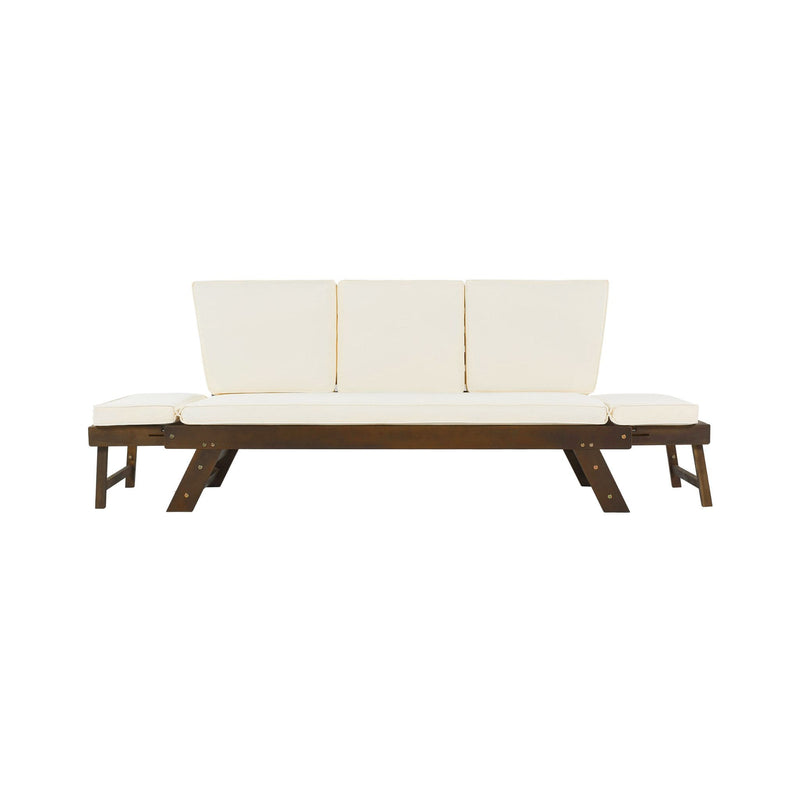 Outdoor Adjustable Wooden Patio Daybed Sofa With Cushions (SAK41345)
