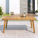 Outdoor Dining Table With Slatted Top