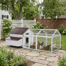 96-Inch Outdoor Fir Wood Chicken Coop With Nesting Box And Run (SAK41852)