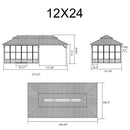 Alora Vista Outdoor Hardtop Aluminum Solarium With Double Roof And LED Lights (SAK42086)