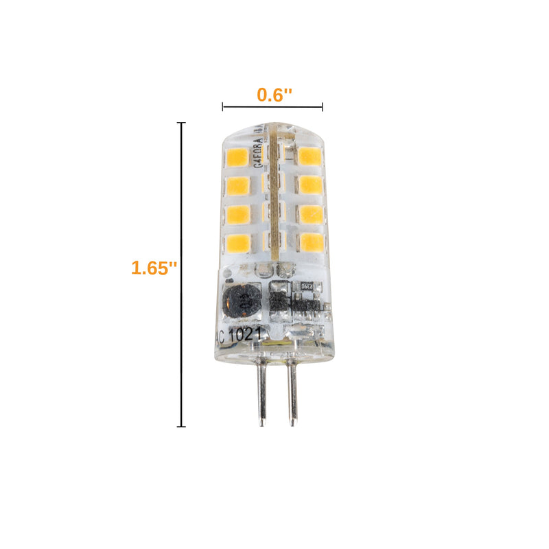 Gardenreet G4 LED Bulbs JC Bi-Pin Base Light Bulbs 3W AC/DC 12V 20W-30W T3 Halogen Bulb Replacement Landscape Bulbs(2700/4000/5000K)