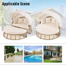 Alora 53-Inch Outdoor Patio Rattan Round Wicker Daybed With Retractable Canopy (SAK69241) by SAKSBY WHOLESALE
