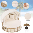 Alora 53-Inch Outdoor Patio Rattan Round Wicker Daybed With Retractable Canopy (SAK69241) by SAKSBY WHOLESALE