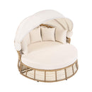 Alora 53-Inch Outdoor Patio Rattan Round Wicker Daybed With Retractable Canopy (SAK69241) by SAKSBY WHOLESALE