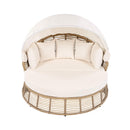 Alora 53-Inch Outdoor Patio Rattan Round Wicker Daybed With Retractable Canopy (SAK69241) by SAKSBY WHOLESALE