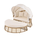 Alora 53-Inch Outdoor Patio Rattan Round Wicker Daybed With Retractable Canopy (SAK69241) by SAKSBY WHOLESALE