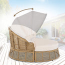 Alora 53-Inch Outdoor Patio Rattan Round Wicker Daybed With Retractable Canopy (SAK69241) by SAKSBY WHOLESALE