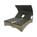 Alora Outdoor Rattan Patio Daybed With Adjustable Backrest, Canopy Roof, Storage Box And Cup Holders (SAK54220) by SAKSBY WHOLESALE
