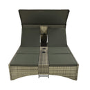 Alora Outdoor Rattan Patio Daybed With Adjustable Backrest, Canopy Roof, Storage Box And Cup Holders (SAK54220) by SAKSBY WHOLESALE