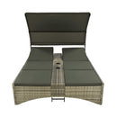 Alora Outdoor Rattan Patio Daybed With Adjustable Backrest, Canopy Roof, Storage Box And Cup Holders (SAK54220) by SAKSBY WHOLESALE