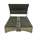 Alora Outdoor Rattan Patio Daybed With Adjustable Backrest, Canopy Roof, Storage Box And Cup Holders (SAK54220) by SAKSBY WHOLESALE