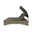 Alora Outdoor Rattan Patio Daybed With Adjustable Backrest, Canopy Roof, Storage Box And Cup Holders (SAK54220) by SAKSBY WHOLESALE