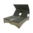 Alora Outdoor Rattan Patio Daybed With Adjustable Backrest, Canopy Roof, Storage Box And Cup Holders (SAK54220) by SAKSBY WHOLESALE