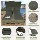 Alora Outdoor Rattan Patio Daybed With Adjustable Backrest, Canopy Roof, Storage Box And Cup Holders (SAK54220) by SAKSBY WHOLESALE
