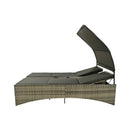 Alora Outdoor Rattan Patio Daybed With Adjustable Backrest, Canopy Roof, Storage Box And Cup Holders (SAK54220) by SAKSBY WHOLESALE