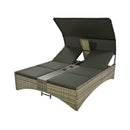 Alora Outdoor Rattan Patio Daybed With Adjustable Backrest, Canopy Roof, Storage Box And Cup Holders (SAK54220) by SAKSBY WHOLESALE