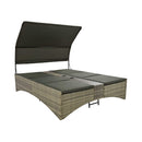 Alora Outdoor Rattan Patio Daybed With Adjustable Backrest, Canopy Roof, Storage Box And Cup Holders (SAK54220) by SAKSBY WHOLESALE
