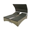 Alora Outdoor Rattan Patio Daybed With Adjustable Backrest, Canopy Roof, Storage Box And Cup Holders (SAK54220) by SAKSBY WHOLESALE