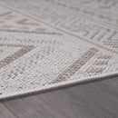 Outdoor Rug for Patio or Balcony Modern flatweave Boho Trellis in Cream Beige