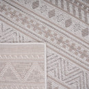 Outdoor Rug for Patio or Balcony Modern flatweave Boho Trellis in Cream Beige