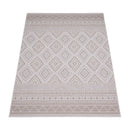 Outdoor Rug for Patio or Balcony Modern flatweave Boho Trellis in Cream Beige