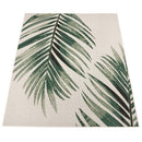 Outdoor Rug Ostende Palm Leaf Design Waterproof - Beige Green