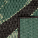 Outdoor Rug Ostende Palm Leaf Design Waterproof - Black Green